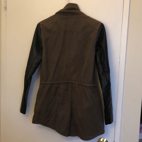Utility jacket with leather sleeves - Picture 2 of 2